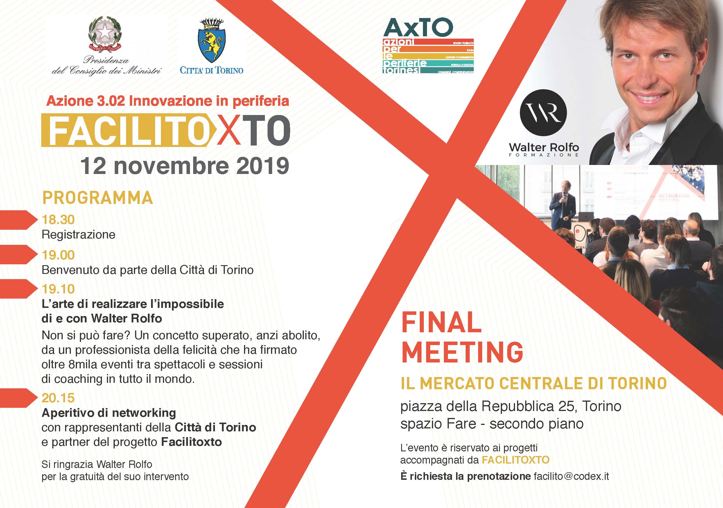 FACILITOXTO: Final Meeting con Walter Rolfo  il 12 Novembre